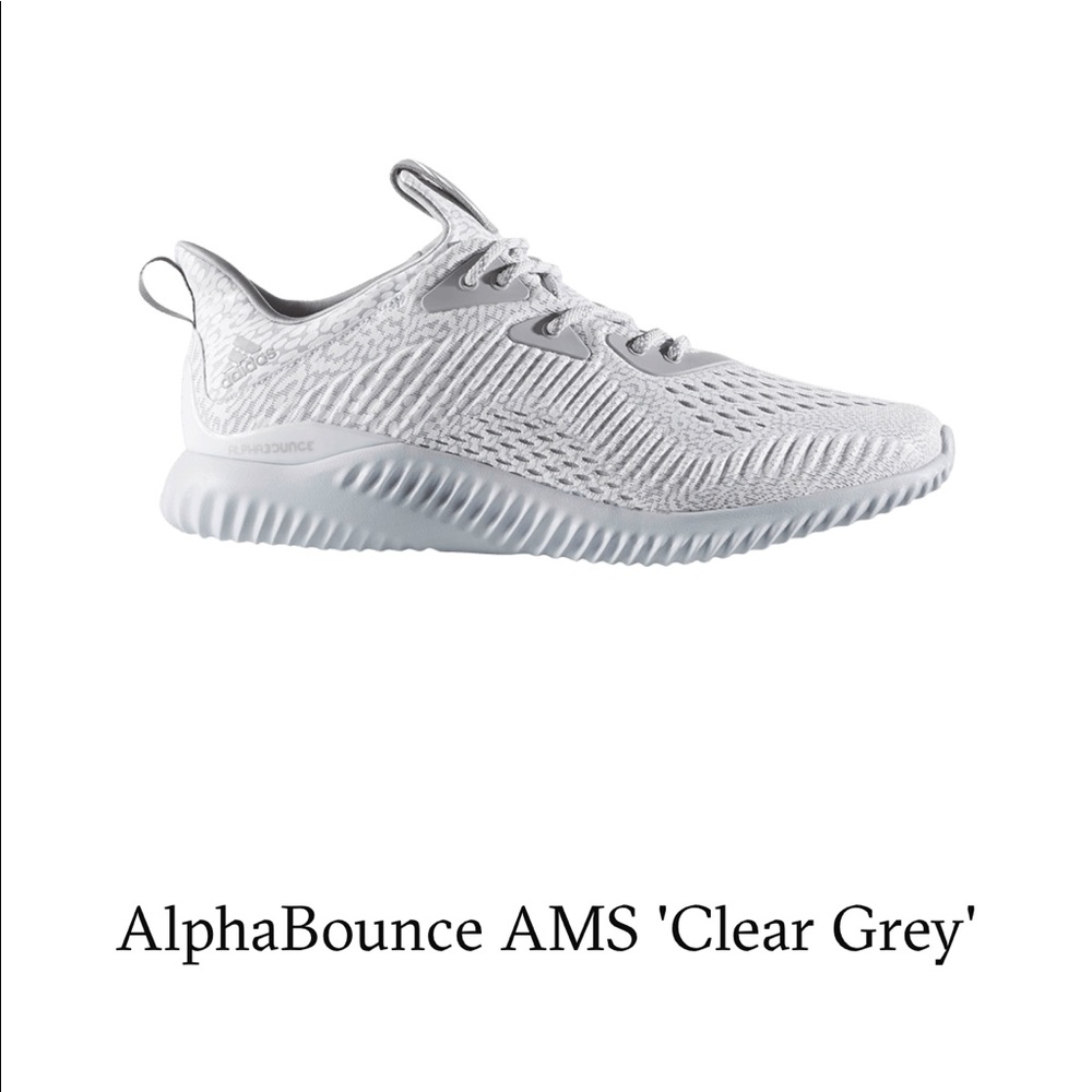 Men’s Size 8 Adidas alphabounce white and grey